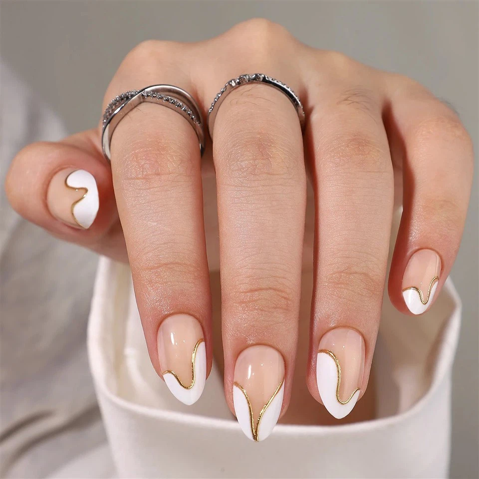 Almond Gel Acrylic Nails